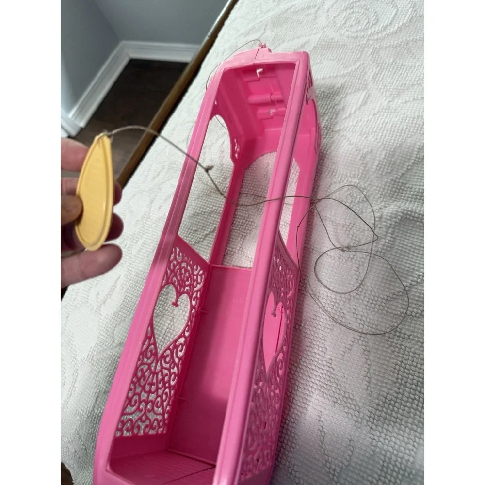 Vintage Barbie Pink Grandfather Clock Filigree Heart Replacement Piece 0874D2